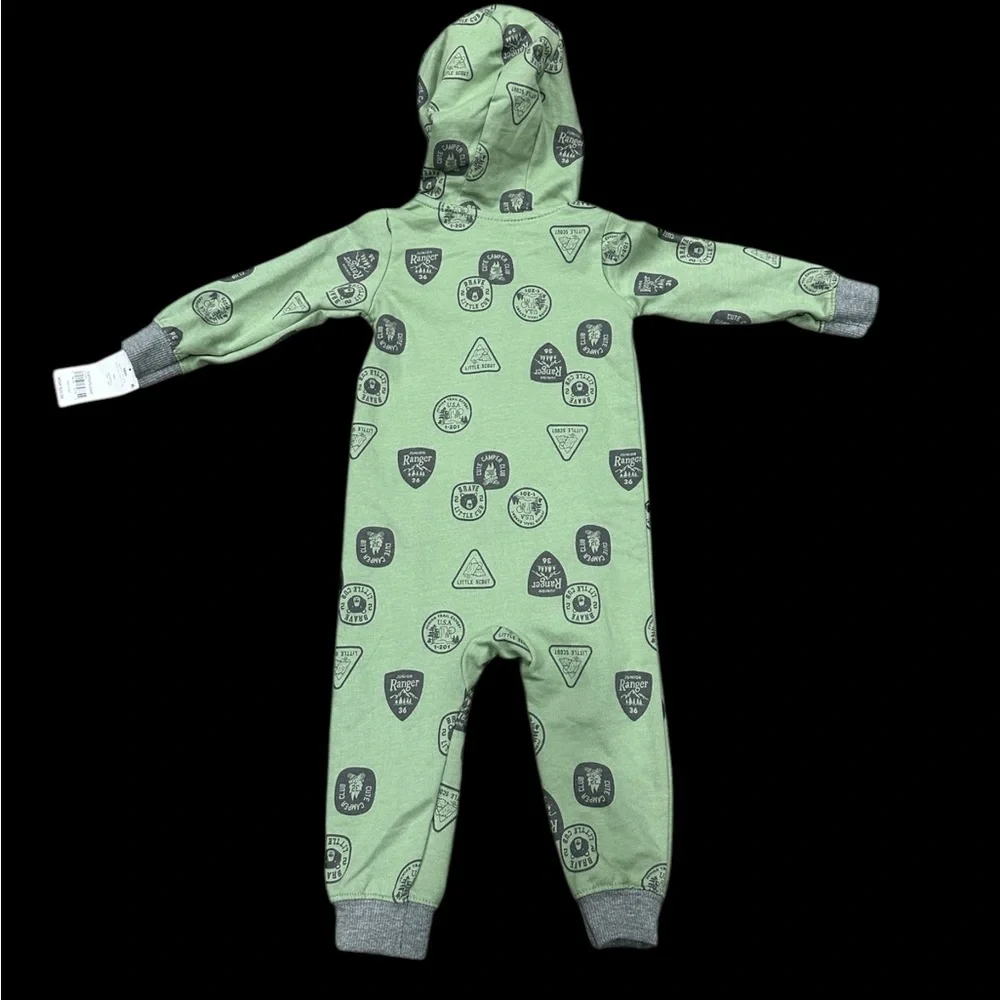 Carters 18 Mo Months 1 Piece Baby Long Sleeve Onesie Bodysuit Olive Green Jumper